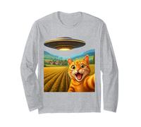 Selfie Astronave aliena UFO Gatto colorato Maglia a Manica