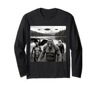 Selfie Bigfoot Alien Palude Mostro UFO Criptidi A Un Lago Maglia a Manica