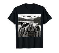 Selfie Bigfoot Alien Palude Mostro UFO Criptidi A Un Lago Maglietta
