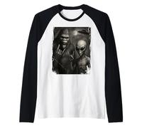 Selfie degli Amici Alieni di Area 51 Bigfoot Maglia con Maniche Raglan