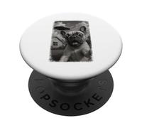 Selfie del bulldog francese angosciato UFO con l'invasione PopSockets PopGrip Adesivo