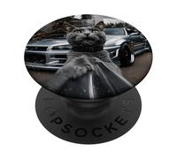 Selfie del gatto di angoscia con l'automobile della deriva di JDM per gli amanti del gatto di selfie PopSockets PopGrip Adesivo