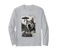 Selfie del Husky Siberiano in difficoltà UFO con Un Alieno Maglia a Manica
