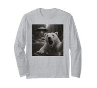Selfie dell'orso UFO con Divertente Umorismo Sarcastico Maglia a Manica