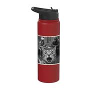 Selfie di gatti con alieno e bigfoot | Divertente gatto spaventato Stainless Steel Insulated Water Bottle
