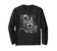 Selfie di Gatti con Bigfoot Divertente Sasquatch Believer Amante dei Gatti Maglia a Manica