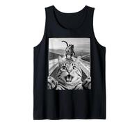 Selfie di Gatto con Dinosauro T-Rex Divertente Gatto Canotta