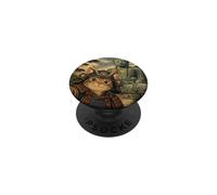 Selfie di Gatto Samurai col Buddha di Kamakura Ukiyo-e PopSockets PopGrip Adesivo