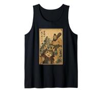 Selfie di Gatto Samurai con Ciclope Arte Ukiyo-e Epica Canotta