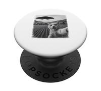 Selfie di gatto soriano arancione in difficoltà UFO con PopSockets PopGrip Adesivo