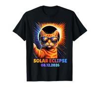 Selfie di Gatto Soriano con Eclipse Totale Solare Agosto 2026 Maglietta