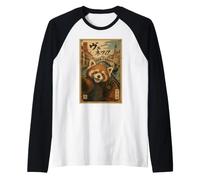 Selfie di Panda Rosso nei Canali di Venezia, Sumi-e Maglia con Maniche Raglan