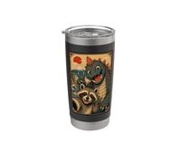 Selfie di Procione con Kaiju Arte Ukiyo-e Epica Bicchiere termico in acciaio inox doppia parete