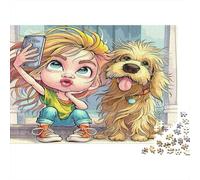 Selfie di una cagnolina Puzzles 1000 Pezzi Carta riciclata per adulti Puzzle per adulti Gioco educativo con sfida Ottima idea regalo per uomini e donne 38x26cm/1000pcs