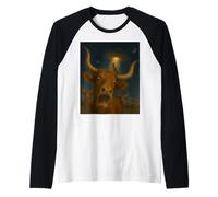 Selfie Divertente di rapimento della Mucca con Meme di rapimento UFO della Mucca aliena Maglia con Maniche Raglan