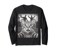 Selfie Felino Zombie Cimitero Halloween Maglia a Manica