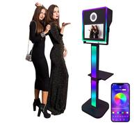 Selfie Magic Mirror Touch Screen Photo Booth con fotocamera DSLR, controllo app, luce/angolo regolabile, luce di riempimento + custodia per volo, perfetto per matrimoni e feste