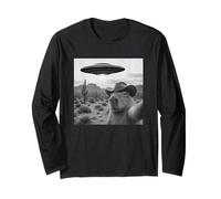 Selfie Meme UFO nel Deserto di Capybara Cowboy Maglia a Manica