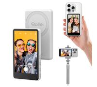 Selfie Monitor Rollei Easy Creator Schermo Magnetico Telefono per Fotocamera Posteriore Compatibile con Smartphone iPhone Android per TikTok Livestream Vlog Bianco Selfie-Monitor-iPhone-Schermo-Screen
