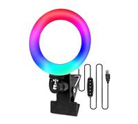 Selfie Ring Light, 4.5-Inch Rotatable LED Light with Phone Clip, Portable Lighting for Photography, Video Calls, Digital Meetings, Live Streaming, and Computer Recording