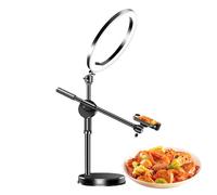 Selfie-Ring, supporto per telefono, porta ABS per foto di Desktop Overhead con connessione USB e interfaccia 1/4, 3 modalità di luce e 1032G Creazione e streaming del contenuto di peso peso-ideale