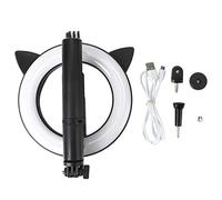Selfie Stick con luce di riempimento per orecchie di gatto Bluetooth Otturatore remoto Supporto per telefono estensibile in ABS in acciaio inossidabile 9 livelli di luce