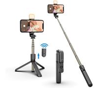 Selfie stick con telecomando Bluetooth staccabile, quadripiede con luce di riempimento che offre soluzioni di illuminazione ineguagliabili, maniglia