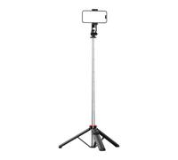 Selfie stick con treppiede telescopico e supporto per telefono - 1,3m - nera