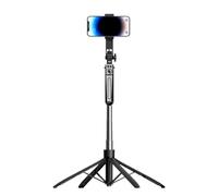 Selfie Stick Tripod, Extendable Four Leg Support, 70.87 Inches, Cell Phone Holder Remote, Adjustable Travel Camera Stand for Recording, Video, and Picture Taking (Dark)
