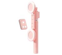 Selfie Stick, Tripod Stand, Wireless Remote, Phone Holder, Adjustable Height with Lights, Portable Extension for Travel, Vlogging, Live Streaming, Video, Photos, Home, 9.45 Inches