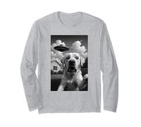 Selfie UFO Labrador Retriever con Divertente Gioco di Parole Maglia a Manica