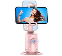 SelfieShow Supporto Smartphone con Funzione di Tracciamento del Viso, Supporti per Telefono Cellulare, Rotazione a 360°, Niente App Richiesta, Stream Live, Videochiamate per iPhone o Android(Rosa)