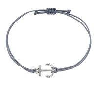 Selfmade Jewelry Bracciale Argento Ancora per Donne Bracciale Macrame Fatto a Mano Inclusa Confezione Regalo (Argento - Grigio)(Taglia Regolabile)