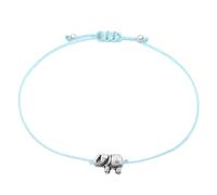Selfmade Jewelry Bracciale da donna a forma di elefante, in argento, realizzato a mano, in macramè, misura regolabile, con confezione regalo, Größenverstellbar, Metallo, Nessuna pietra preziosa