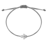 Selfmade Jewelry Bracciale da donna in argento Fatimas realizzato a mano in macramè con ciondolo Hamsa, misura regolabile, confezione regalo inclusa, Größenverstellbar, Metallo, Nessuna pietra