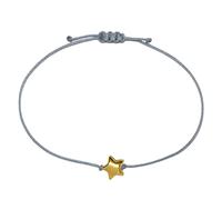 Selfmade Jewelry Bracciale da donna in oro con stella, misura regolabile, realizzato a mano, confezione regalo, Größenverstellbar, Nastro macramè, Nessuna pietra preziosa