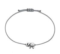Selfmade Jewelry Bracciale Elefante Argento per donna, Bracciale Macrame fatto a mano Inclusa confezione regalo (Argento - Grigio)(Taglia Regolabile)(Moderno)