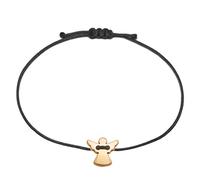 Selfmade Jewelry Bracciale Oro Rosa Angelo Custode per Donna Bracciale In Macramè Regolabile In Misura Con Angioletto Inclusa Confezione Regalo (Nero)