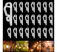 SelfTek 120 pezzi ganci di grondaia per luci da esterno, clip di grondaia in plastica per appendere le luci di Natale Xmas String Light Fairy Light Icicle Lights, bianco