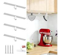 SelfTek 4 PCS Supporti per Mixer Kitchenaid Accessori, Ganci Compatibili con Accessori per Mixer Kitchen Aid, Organizzare I Vostri Accessori per La Cucina (Bianco)