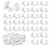 SelfTek 60 Ganci per Grondaia per Luci Natalizie, Supporto da 1,8-2,5 cm per Tetto, Ganci per Fissare Luci alla Grondaia, Clip per Luci da Esterno per Recinzioni, per Decorazioni Natalizie (Bianco)