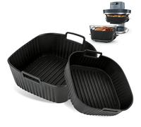 SelfTek Airfryer Stampo in Silicone per Ninja Crispi Pro AS101CY - Confezione Da 2 per Contenitori in Vetro Da 5,7L e 2,4L (6 Qt e 2,5 Qt), Accessori per Friggitrice Ad Aria, Lavabile in Lavastoviglie