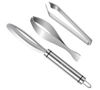 SelfTek Set di 3 pinzette a spina di pesce, per pesce, in acciaio inox 304, per rimozione delle squame di pesce, pinzette da cucina per pescatori, casalinghe, cuochi pescatori