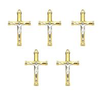 SELiLe 5 ciondoli a forma di croce, 40 x 65 mm, per la produzione di gioielli fatti a mano, Taglia unica, come descritto, come descritto