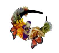 SELiLe Cerchietto per capelli per feste del Messico, farfalla e fiore, costume cosplay, copricapo per feste di famiglia, giorno della morte, cerchietto