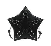 SELiLe Punk Star Form Crossbody Bag con borchie per donne in pelle PU Borsa regolabile per cintura gioventù gotico, Nero