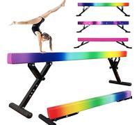 Seliyoo Trave di equilibrio regolabile per bambini, trave da ginnastica da 2,4 m con gambe antiscivolo, trave alta e bassa per tutti i livelli di ginnastica, attrezzatura da ginnastica professionale