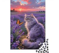 Selkirk Rex Puzzle Impossible 1000Pcs Sunset Campo di lavanda Decorazione Per La Casa. Rilassamento E Intelligence Per Adulti E Bambini Da 12 Anni 1000pcs (75x50cm)