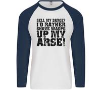 Sell il Mio Barge ? Lungo Stretto Barca Motoscafo Uomo L/S Baseball T-Shirt