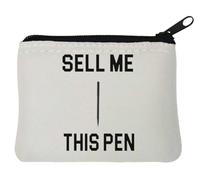 Sell Me This Pen - Portamonete in neoprene, 10 x 11 cm, colore: Bianco